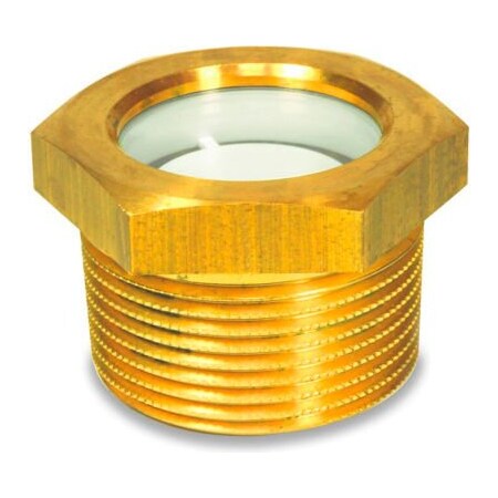 J.W. Winco Brass Fluid Level Sight Glass w/o Reflector - R 1/2" Conical Thread - J.W. Winco 8CTK6